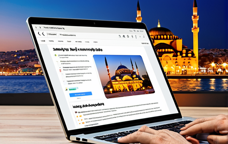 **
Prompt: "A vibrant, modern blog design focusing on SEO tips and tricks. A Turkish SEO expert is presenting data analysis on a laptop, showcasing keywords and website traffic growth. Background includes Turkish landmarks subtly blurred. Dynamic, engaging, professional."
**